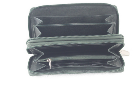 OI Dubbele rits portemonnee XL 405 Groen