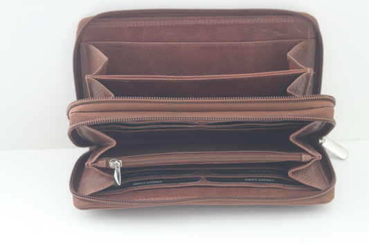 OI Dubbele rits portemonnee XL 405 Naturel