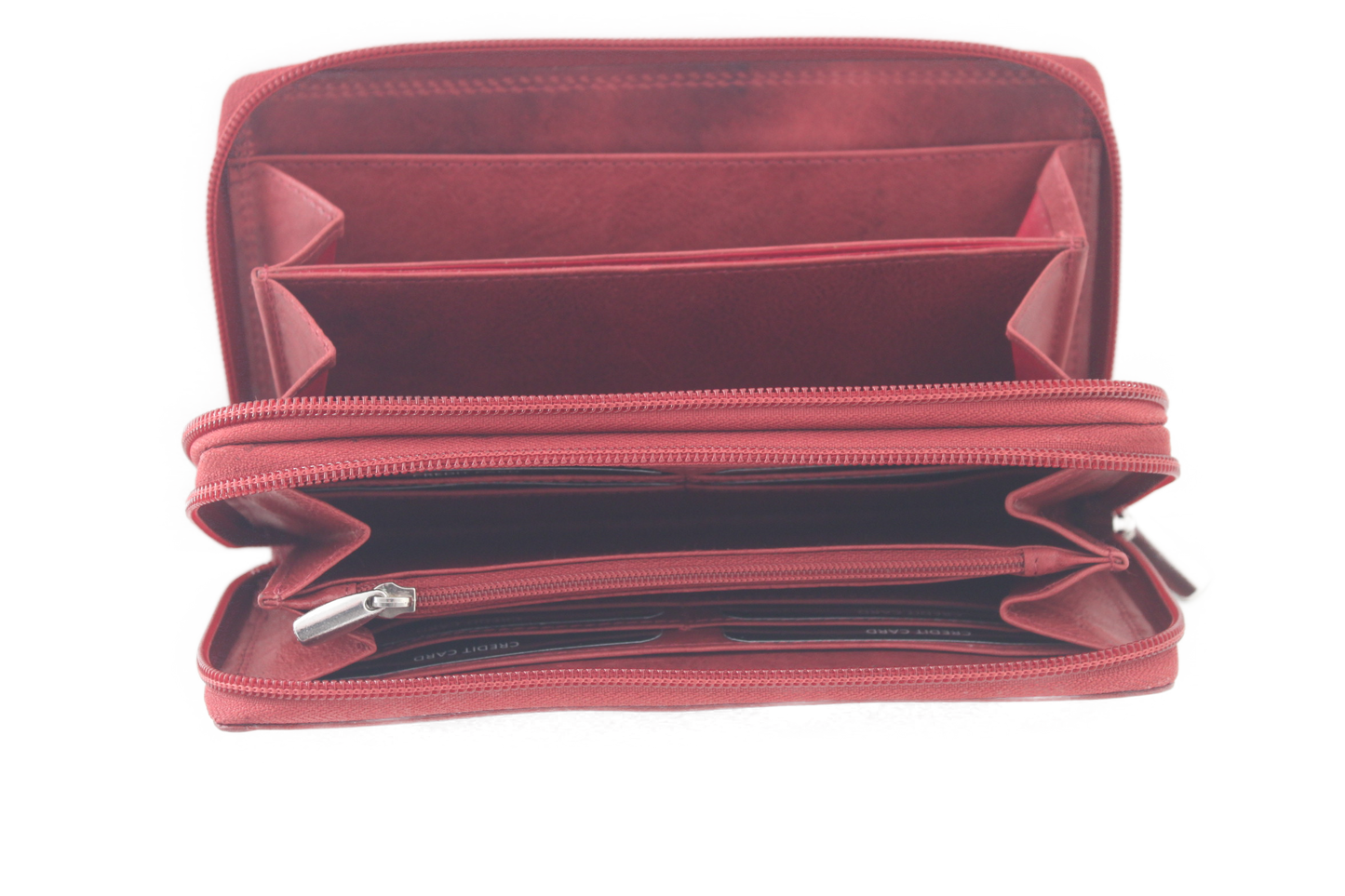 OI Dubbele rits portemonnee XL 405 Rood