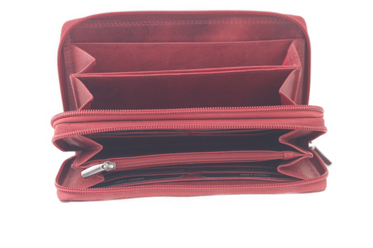 OI Dubbele rits portemonnee XL 405 Rood