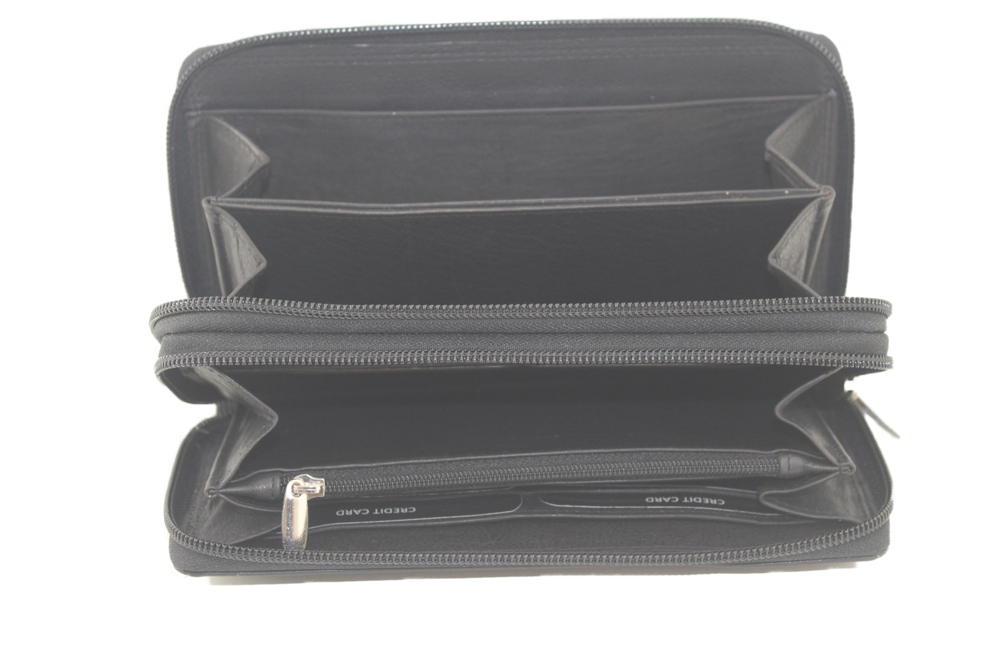 OI Dubbele rits portemonnee XL 405 Zwart