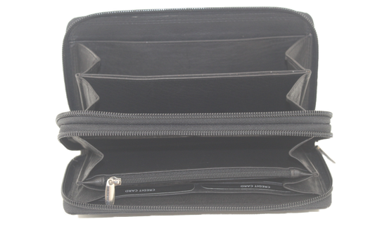 OI Dubbele rits portemonnee XL 405 Zwart