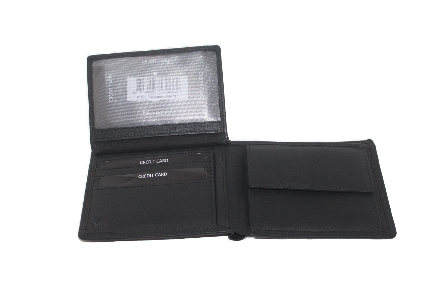 OI Heren portemonnee dun zwart/ RFID safe / Anti skim 113