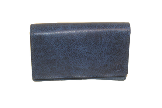 OI Europortemonnee/ overslag beurs / lange harmonica beurs voor dames / skim veilig / Blauw 214 Blauw