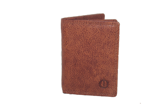 Creditcard houder / Pasjeshouder met ruimte voor kleingeld en biljetten. Cognac 393