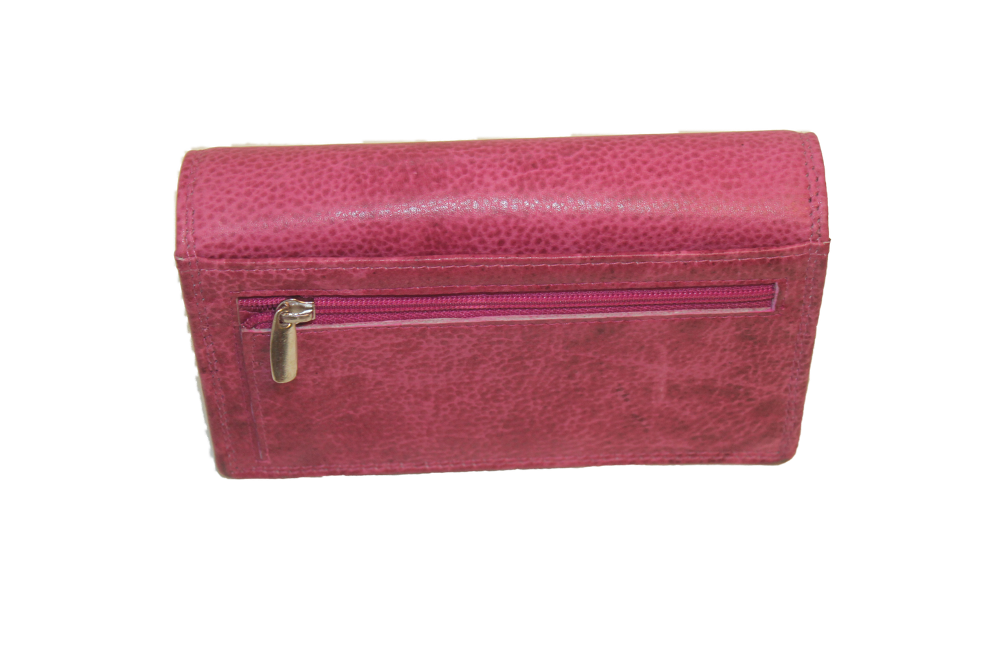 OI Europortemonnee/ overslag beurs / lange harmonica beurs voor dames / skim veilig / roze fuchsia /214 Fuchsia