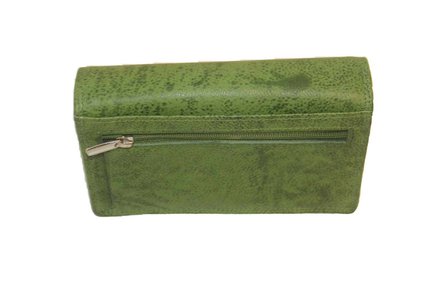 OI Europortemonnee/ overslag beurs / lange harmonica beurs voor dames / skim veilig / groen / green / leder 214Groen