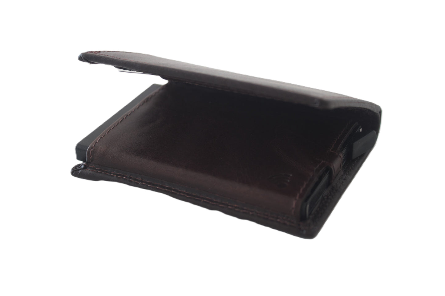 Luxe portemonnee met Figuretta Kaarthouder zonder muntgeld vak / Bruin / 145A Crunch