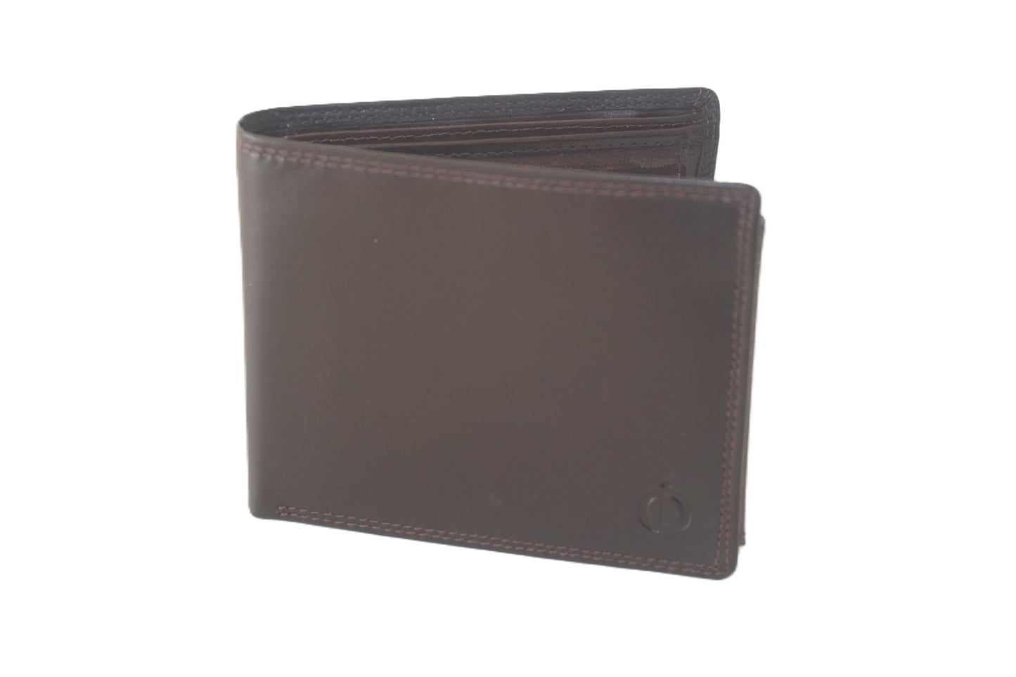 Luxe OI leren heren billfold / portemonnee laag model / anti skim / 102 Crunch Bruin