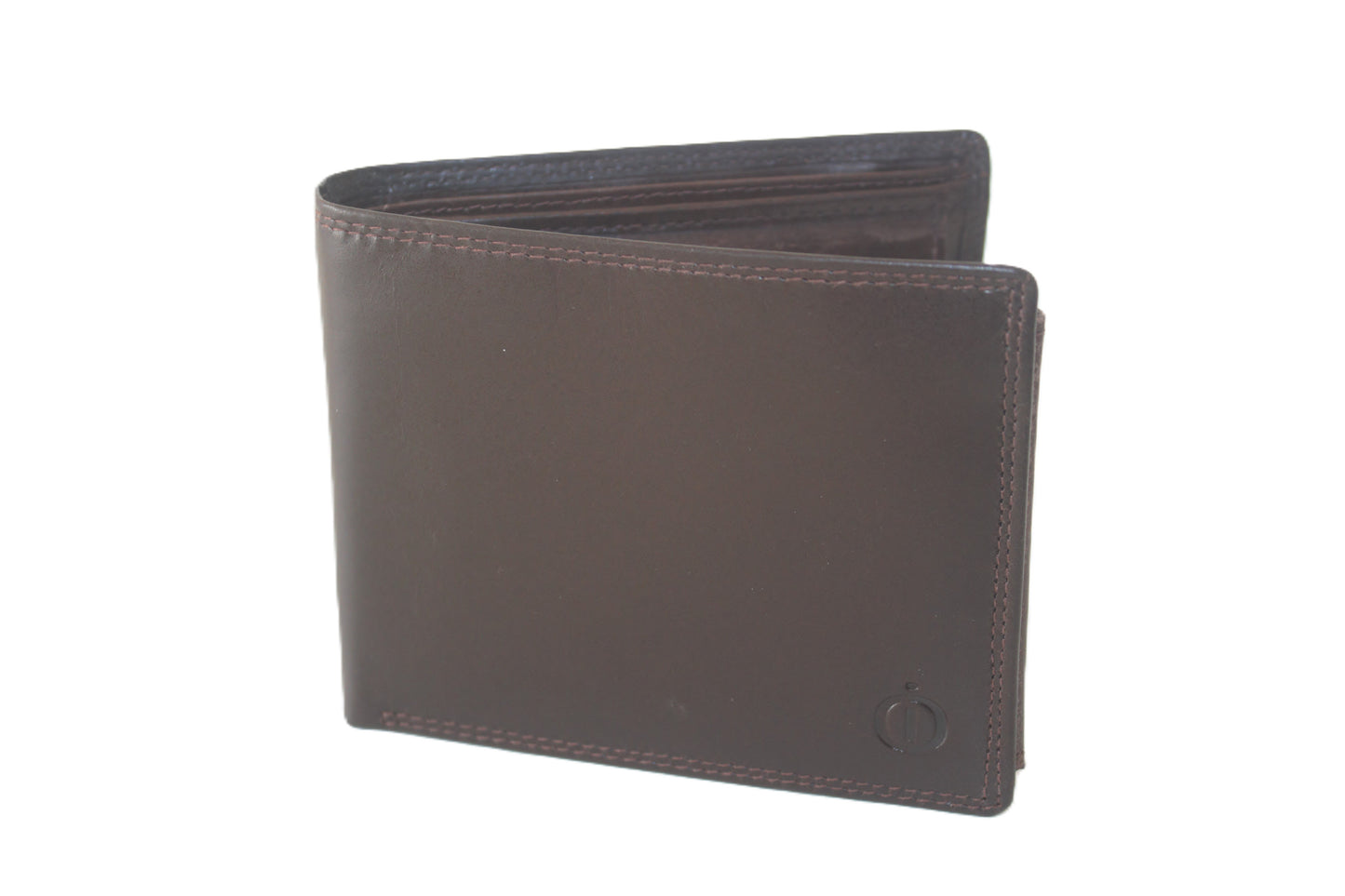 Luxe OI leren heren billfold / portemonnee laag model / anti skim / 102 Crunch Bruin
