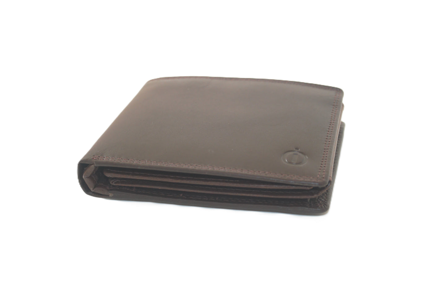 Luxe OI leren heren billfold / portemonnee laag model / anti skim / 102 Crunch Bruin