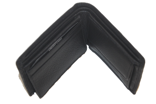 OI zwarte leren heren portemonneetje Duits model / zeer kleine en lage billfold / mini beursje / RFID protected / zwart / 180