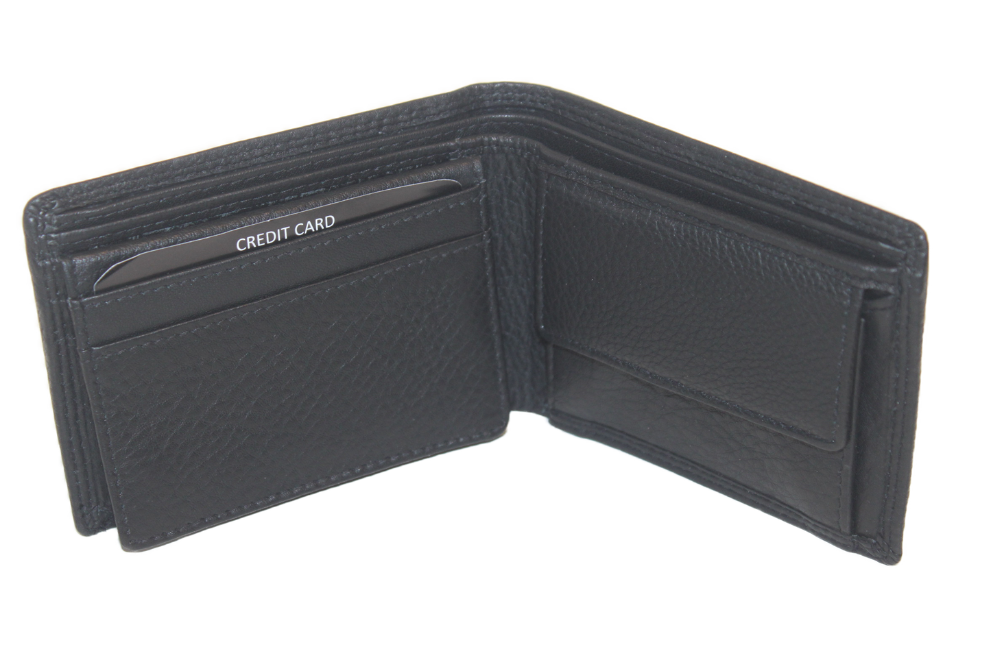 OI Heren Billfold / leren portemonnee klein en laag / RFID protected / zwart 180