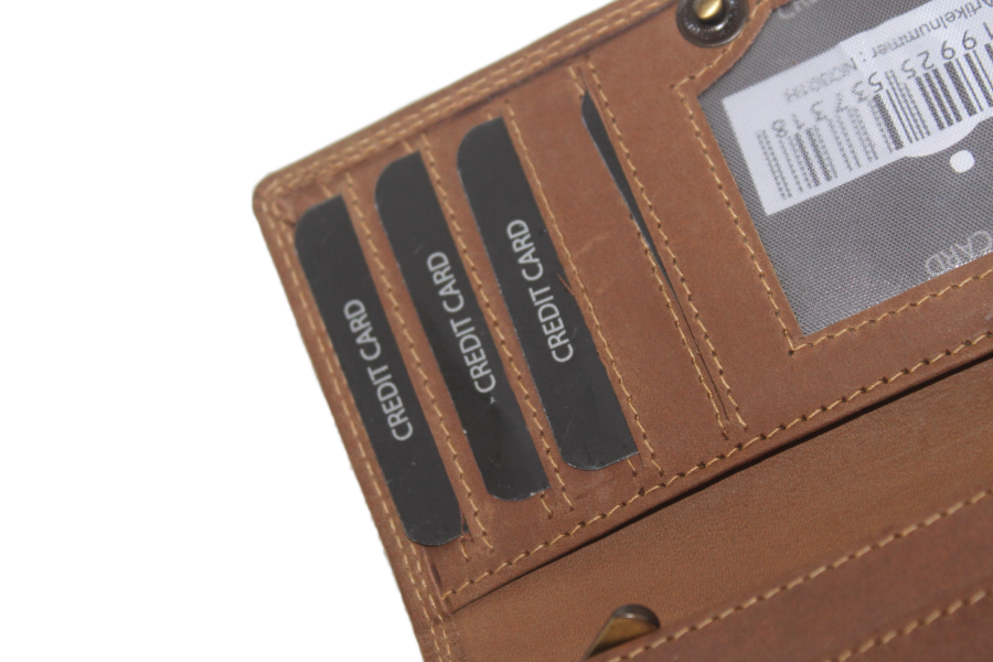 OI Overslagportemonnee smal met vacht/haar, RFID safe/ Hunter 167H