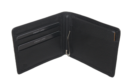 OI Dollarclip met ruimte voor kleingeld / ouderwetse portemonnee / anti skim / zwart 172