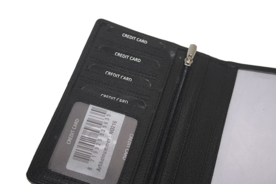 OI portefeuille / simpel en plat / mapje voor autopapieren / RFID safe / zwart leder 216