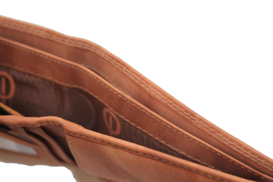OI Billfold Laag 4 + 4 creditcards / anti skim / camel/cognac 116ROT