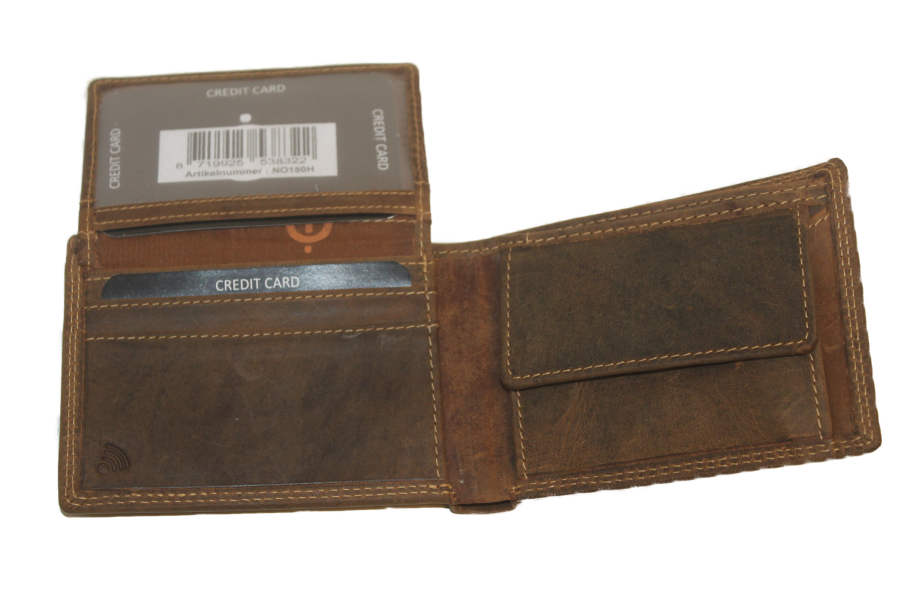 OI Heren Billfold leer / portemonnee klein en laag / RFID protected / Hunter 180H