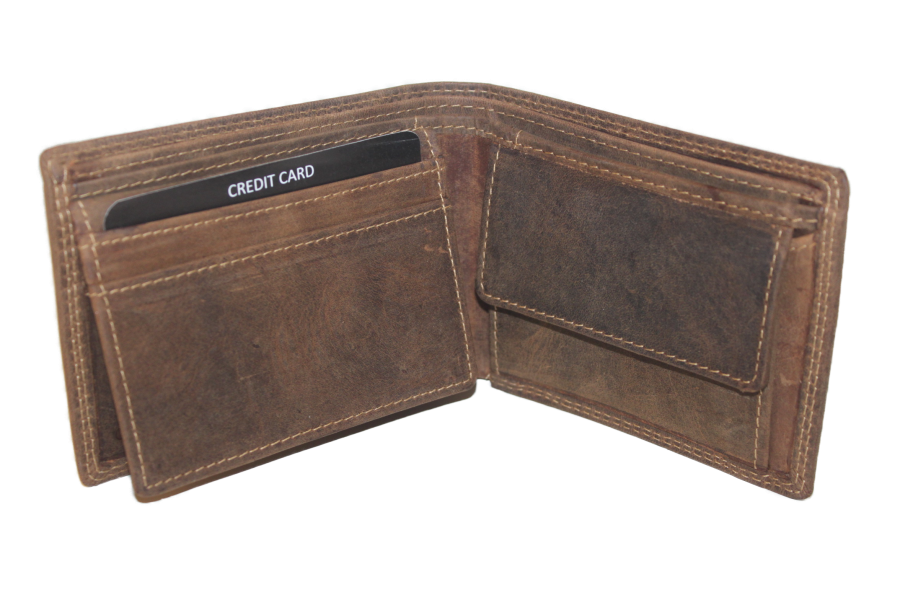 OI Heren Billfold leer / portemonnee klein en laag / RFID protected / Hunter 180H