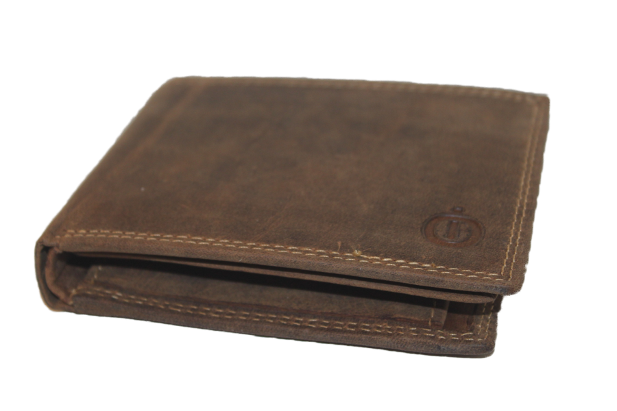 OI Heren Billfold leer / portemonnee klein en laag / RFID protected / Hunter 180H