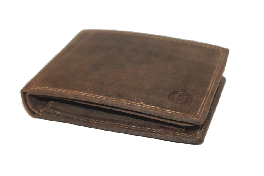 OI Heren Billfold leer / portemonnee klein en laag / RFID protected / Hunter 180H