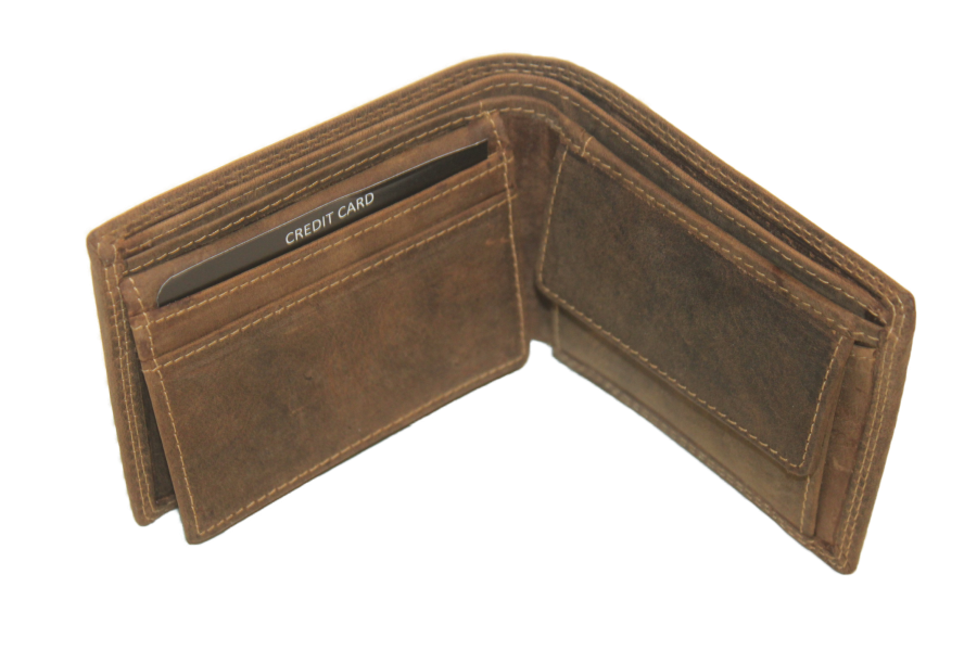 OI Heren Billfold leer / portemonnee klein en laag / RFID protected / Hunter 180H