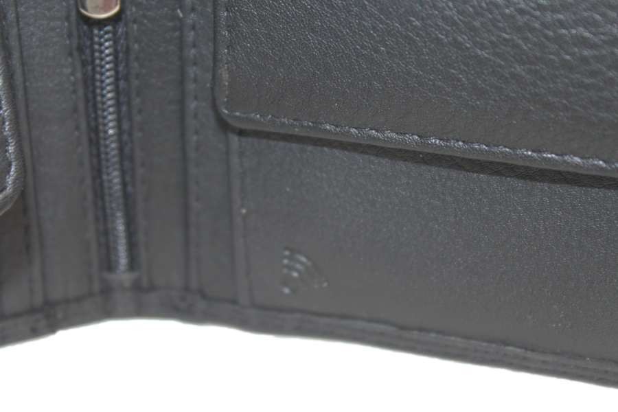 OI Heren billfold laag 7 pasjes / anti skim zwart 103