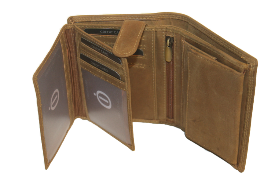 OI Hoog model billfold met wiener schachtel uitgebreid, vierkant muntgeld vakje / Hunter 149H