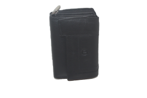 OI Leren damesportemonnee met rits / grote zwarte damesbeurs / RFID safe 283