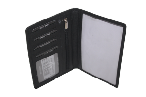 OI portefeuille / simpel en plat / mapje voor autopapieren / RFID safe / zwart leder 216
