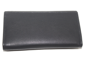 OI leren overslag portemonnee / Dames beurs met bak / RFID safe / zwart 279