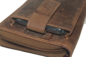 OI Luxe uitgebreide rits portemonnee in Hunter leder 304H