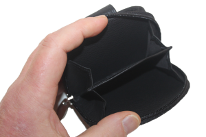 OI Dames portemonnee leer / klein halfrond beursje / zwart / RFID safe 273