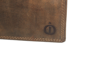 OI leren Billfold zonder kleingeld vak / extra dunne heren portemonnee van leer / skim veilig / Hun ter bruin 231H