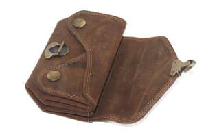 OI Portemonnee oud model / met drukkers en schuifslotje/ Skim safe/ Hunter bruin 178H