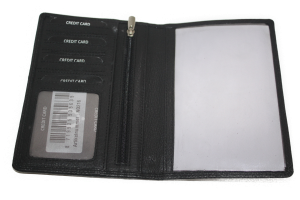 OI portefeuille / simpel en plat / mapje voor autopapieren / RFID safe / zwart leder 216