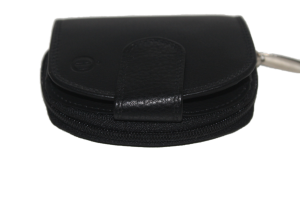 OI Dames portemonnee leer / klein halfrond beursje / zwart / RFID safe 273