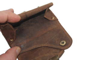 OI Portemonnee oud model / met drukkers en schuifslotje/ Skim safe/ Hunter bruin 178H