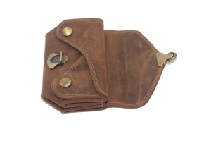 OI Portemonnee oud model / met drukkers en schuifslotje/ Skim safe/ Hunter bruin 178H