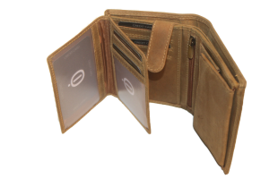 OI Hoog model billfold met wiener schachtel uitgebreid, vierkant muntgeld vakje / Hunter 149H