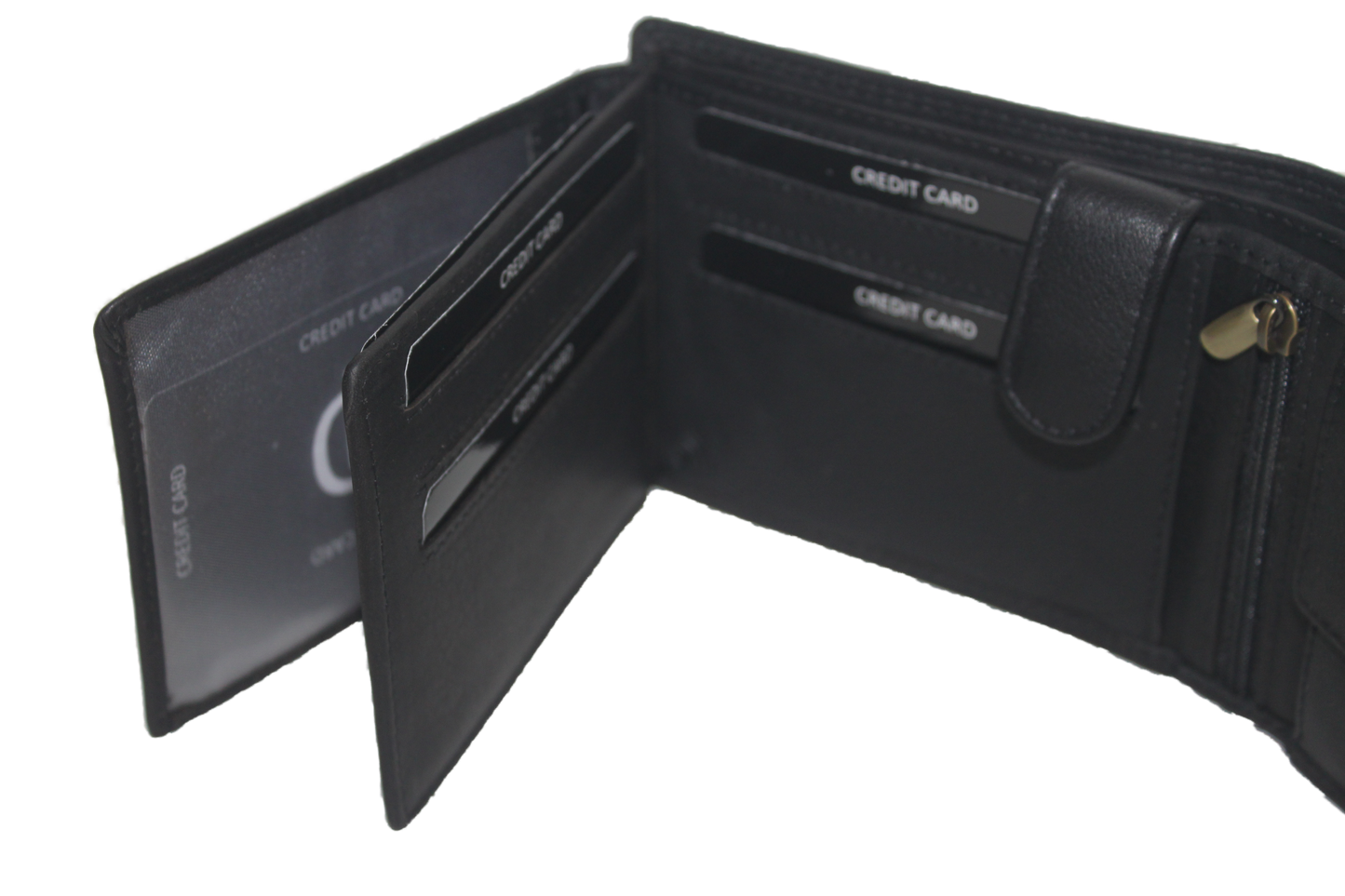 OI heren billfold / portemonnee laag model leer / anti skim / zwart special 102VBL