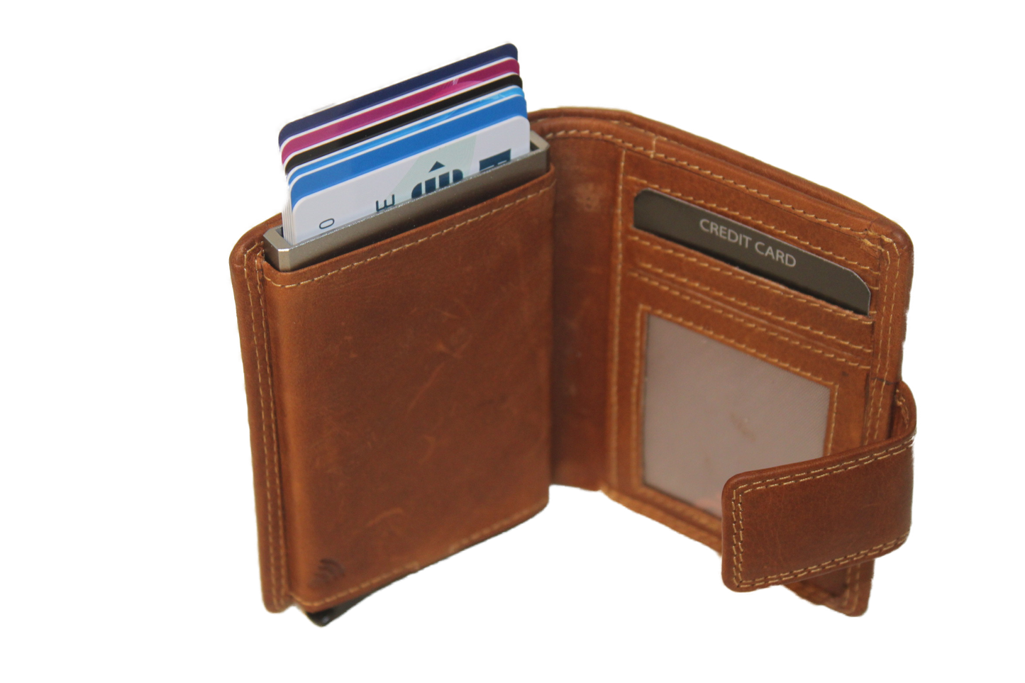 OI Billfold met cardprotector Cognac / anti skim 106VC