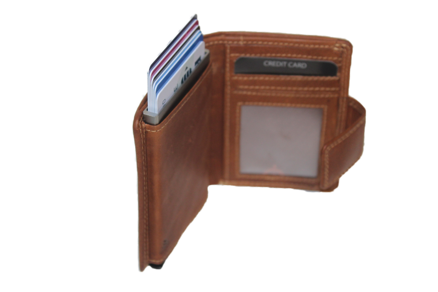 OI Billfold met cardprotector Cognac / anti skim 106VC
