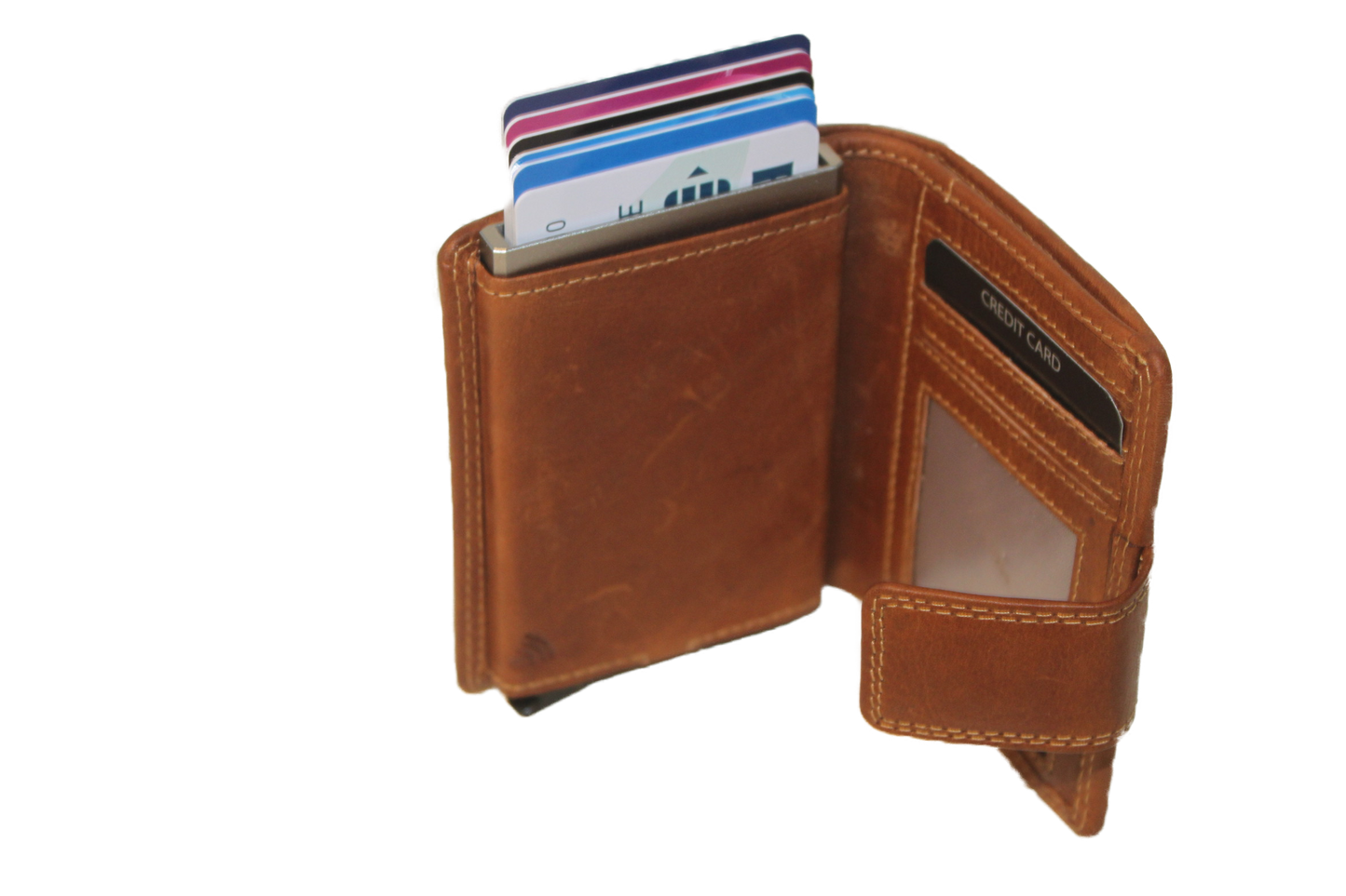 OI Billfold met cardprotector Cognac / anti skim 106VC