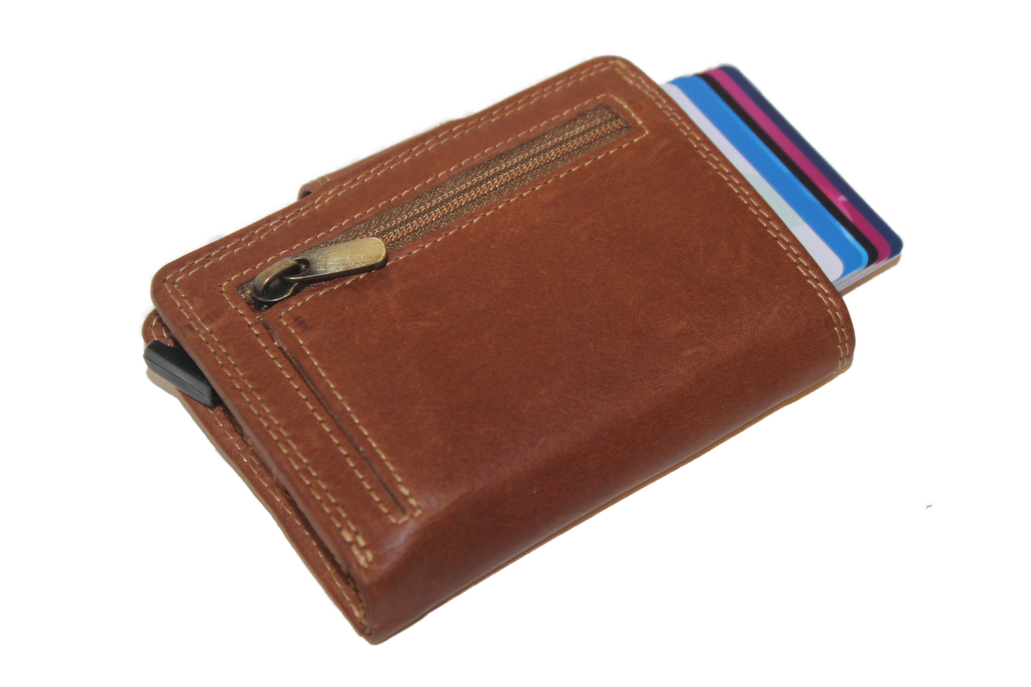 OI Billfold met cardprotector Cognac / anti skim 106VC