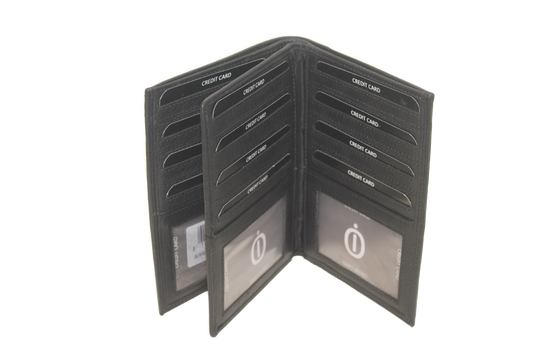Ruime OI portefeuille / mapje speciaal voor zeer veel creditcards / skim veilig / zwart/ leder 217