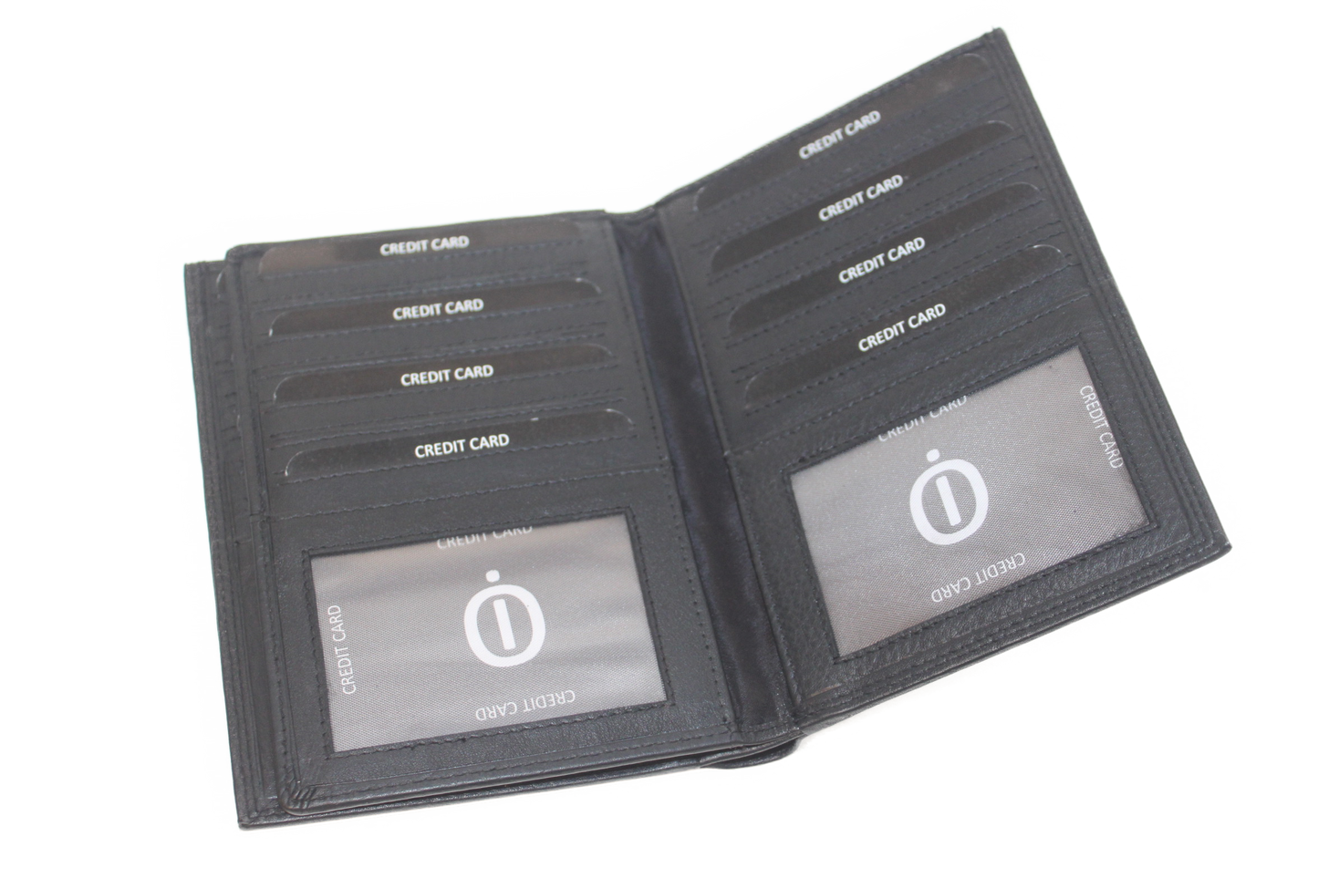 Ruime OI portefeuille / mapje speciaal voor zeer veel creditcards / skim veilig / zwart/ leder 217