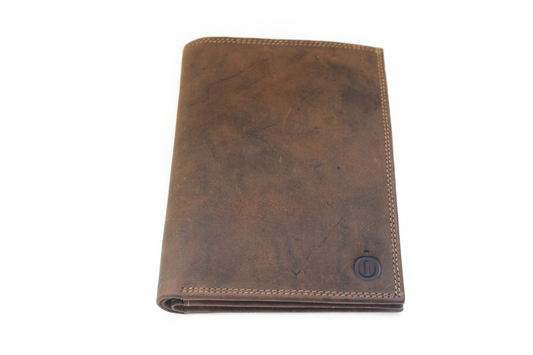 Zeer ruime OI portefeuille / mapje speciaal voor veel creditcards / pasjes / RFID safe / Hunter bruin leder 217H