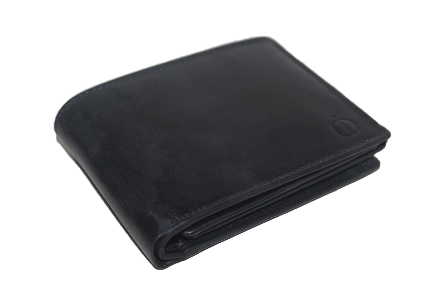 OI heren billfold / portemonnee laag model leer / anti skim / donker blauw 102ROBL