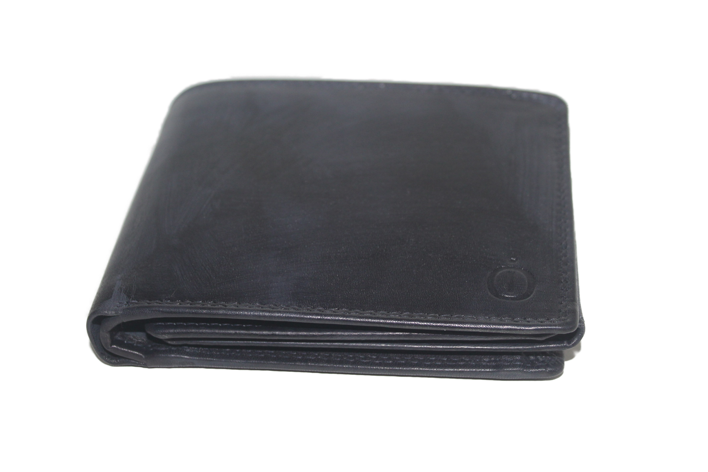 OI heren billfold / portemonnee laag model leer / anti skim / donker blauw 102ROBL